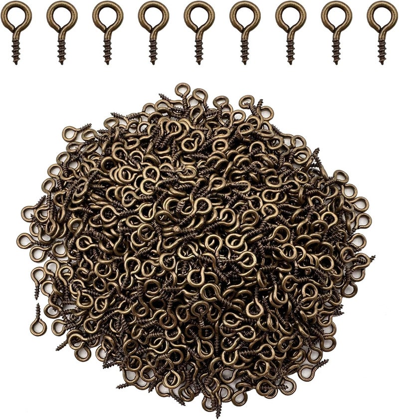 IDEALSV 1000 Pcs Small Eye Pins Screws Jewelry Making Eyelets Pins for Craft Bronze 10 x 5mm - Image 1